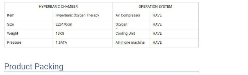 Portable 1.5ATA Hyperbaric Chamber Capsule