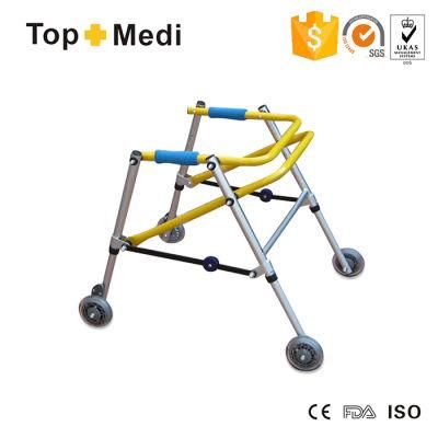 Topmedi Medical Health Foldable Aluminum Children Walker Walking Aids with Wheels