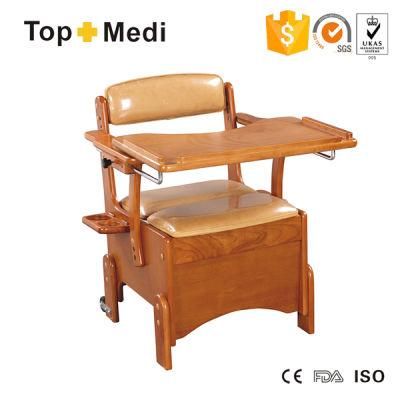 Top Sale Luxury Wooden Commode Wheelchair with Desk