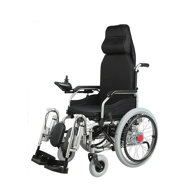 Topmedi Steel Chair Frame Automatic Reclining High Back Wheelchair for Handicapped