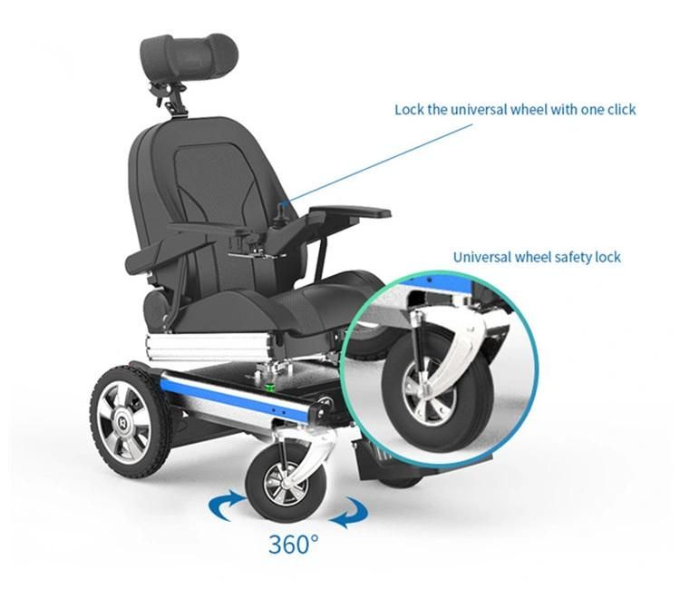 Folding All Terrain Power Wheelchair Durable Captain Seat Electric Wheelchair