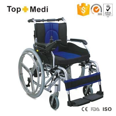 Hospital Recommend Safe Electric Aluminum Wheelchair with Drop Back Handle