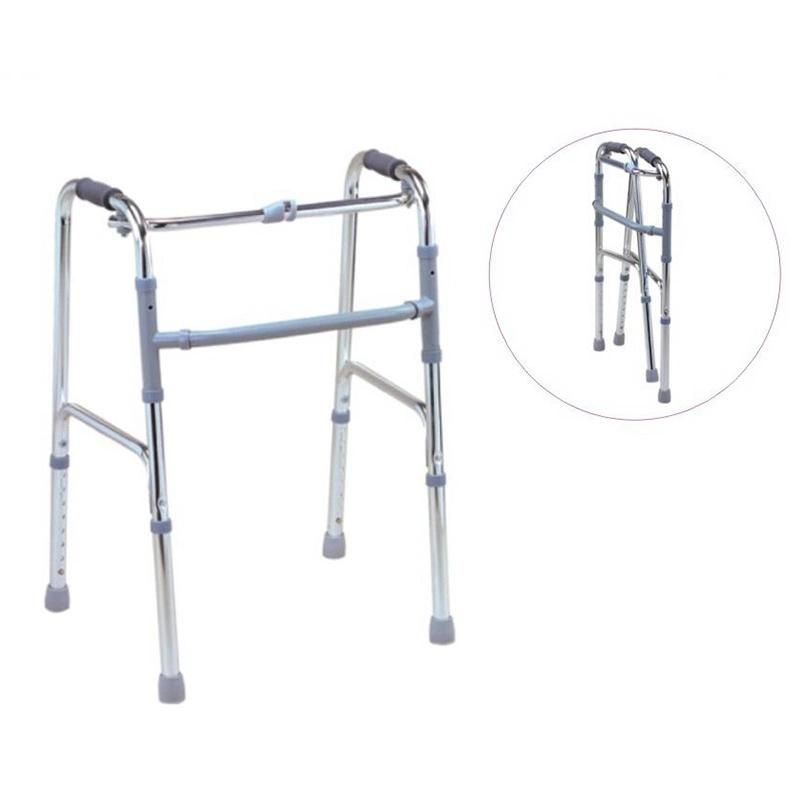 Four Leg Aluminum Frame Height Adjustable Walker for The Elderly
