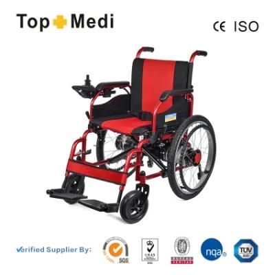 Topmedi Steel Aluminum Folding Electric Wheelchair for Disabled
