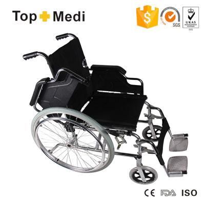 Topmedi Hospital Product Foldable Detachable Manual Steel Wheelchair