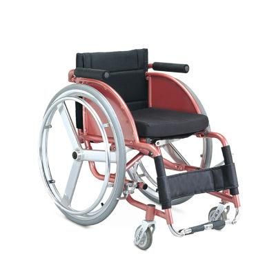 Lightweight Folding Manual Sports &amp; Leisure Wheelchair for Disabled