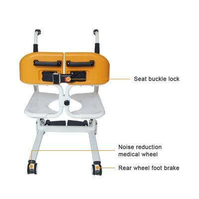 Topmedi Folding Commode Shower Wheel Chair for Disable Elder