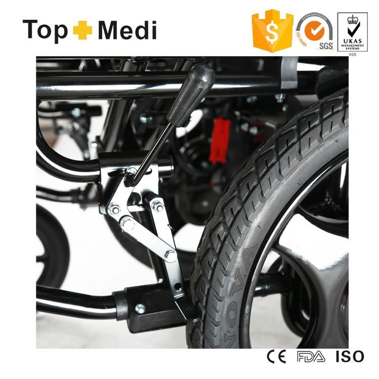 Topmedi Newest Folding Aluminum Electric Wheelchair for Disabled People