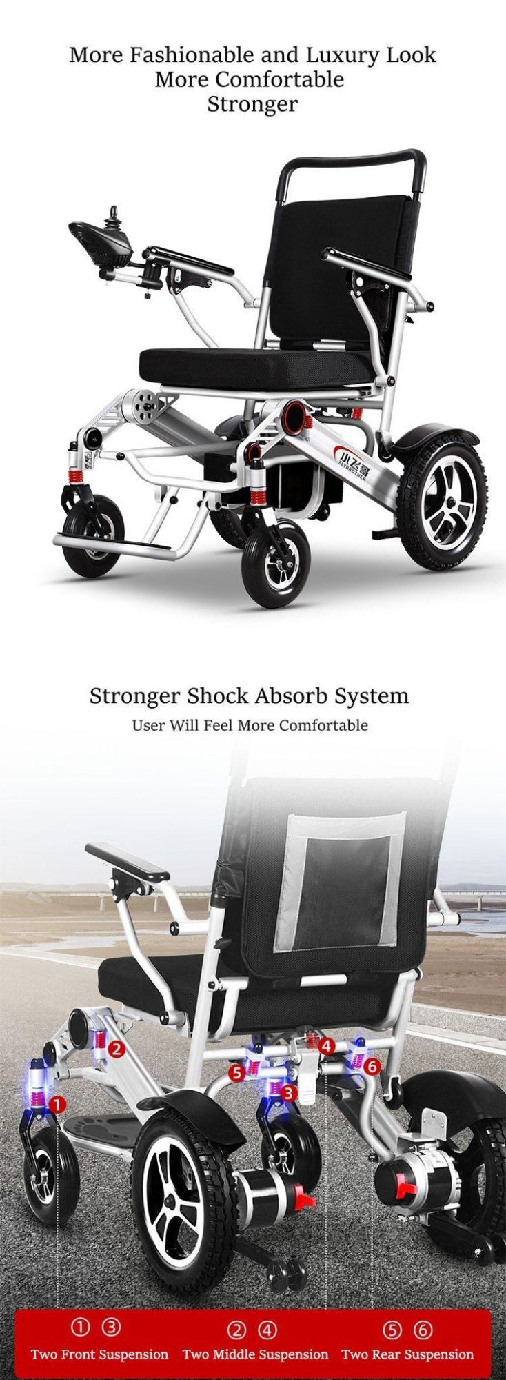 Electric Wheelchair with Removable Battery Power Wheelchair