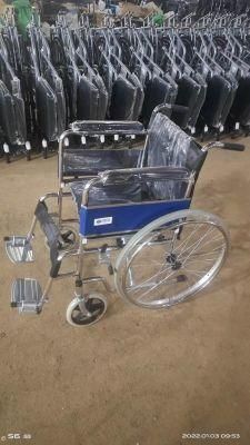 Folding Steel Manual Cheap Price Steeless Wheelchair