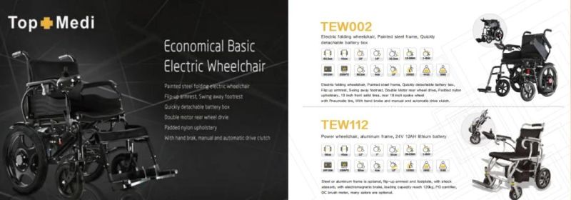 Aluminium Folding Lightweight Power Motor Electric Wheelchair for Disabled Elderly