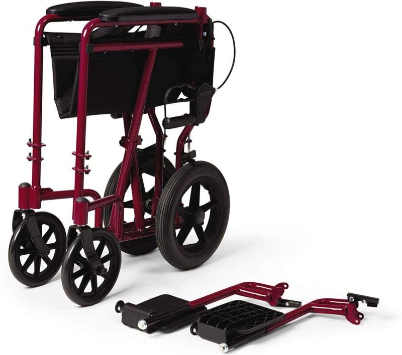 Lightweight Electric Transport Wheelchair with Handbrakes, 12 Inch Wheels