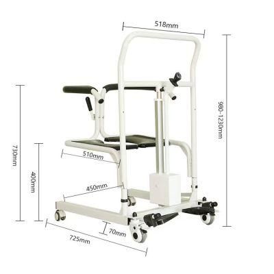 Steel Transfer Electric Wheelchair Commode for Disabled and The Elderly