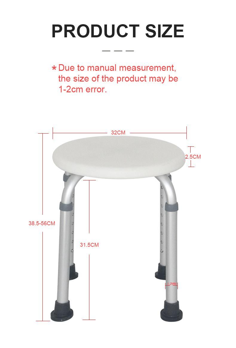 Adult Aluminum Round Chair Medical Bathing Chair Shower