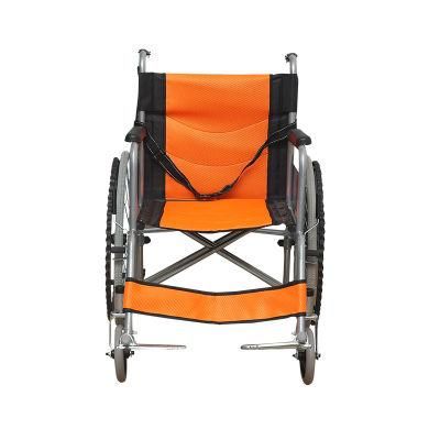 Hot Sale Medical Products Aluminum Folding Head Aid Manual Wheelchair for Elderly People