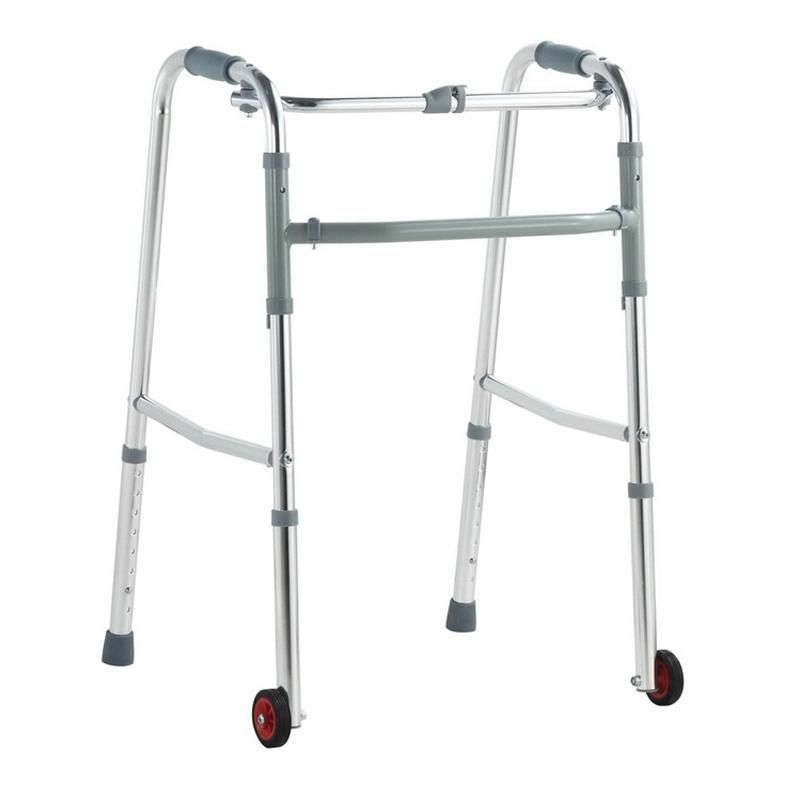 with 2 Wheels Disabled/Elderly People Indoor and Outdoor Easy Carry Aluminum Light Weight Height Adjust Walker Frame Orthopedic Rehabilitation Walking Aid