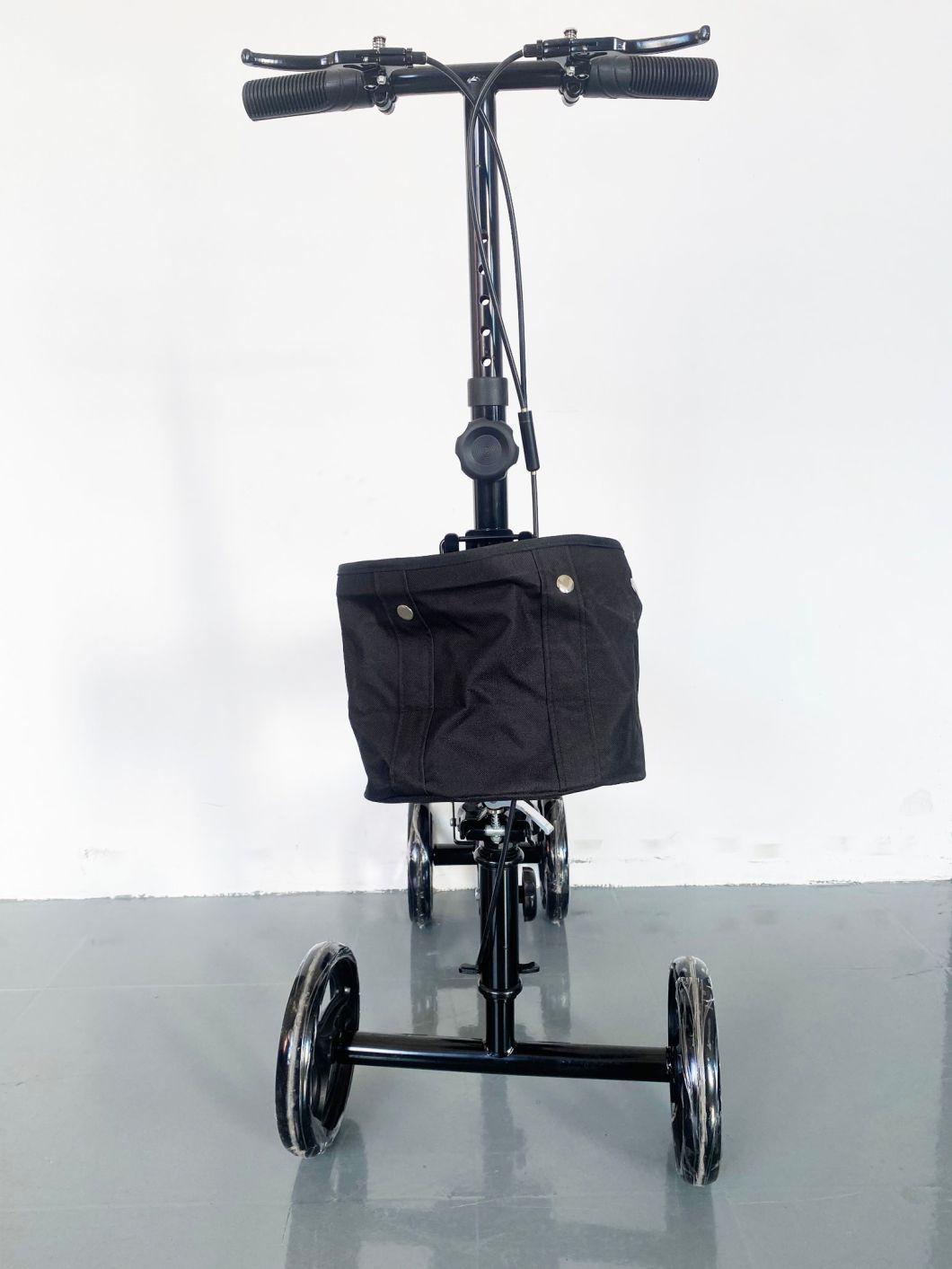 Economy Medical Disabled Scooter Rollator Folding Steel Frame Knee Walker