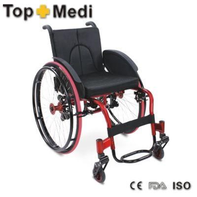 Topmedi Aluminum Lightweight Comfortable Leisure Wheelchair with Absorber