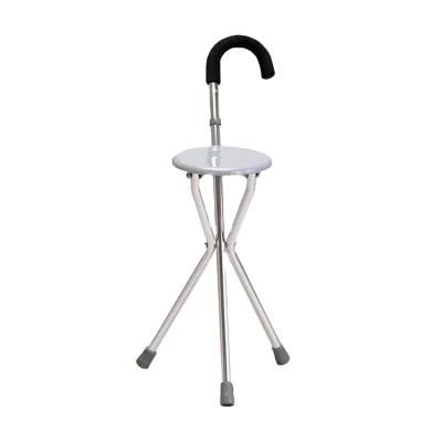 Elderly Disabled Aluminum Folding Walking Stick Cane with Seat Cane