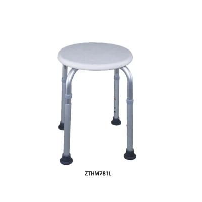Hot Selling Aluminum Easy Carry Portable Adjustable Height Shower Chair Anti-Slip Foot Glue Bath Bench Weight Capacity