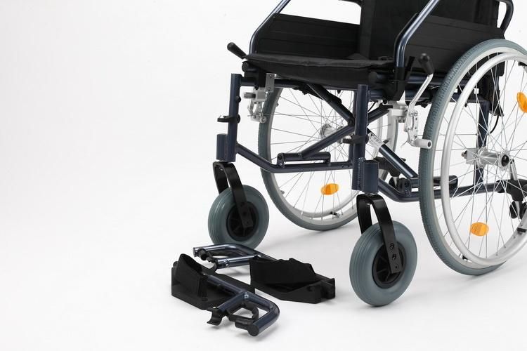 Manual Wheelchair Alloy Drop Back Handle Rehabilitation Wheelchair with Lithium Battery