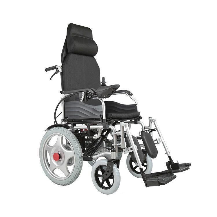 250W*2 Folding Wheelchair with Foldable Backrest and Handle Brakes, 120kg Capacity
