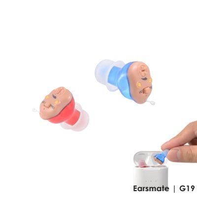 Cheap Invisible in Ear Rechargeable Cic Hearing Aid Price for Hearing Amplifier Aids 2PCS Packed Earsmate G19 Manufacturer 2022