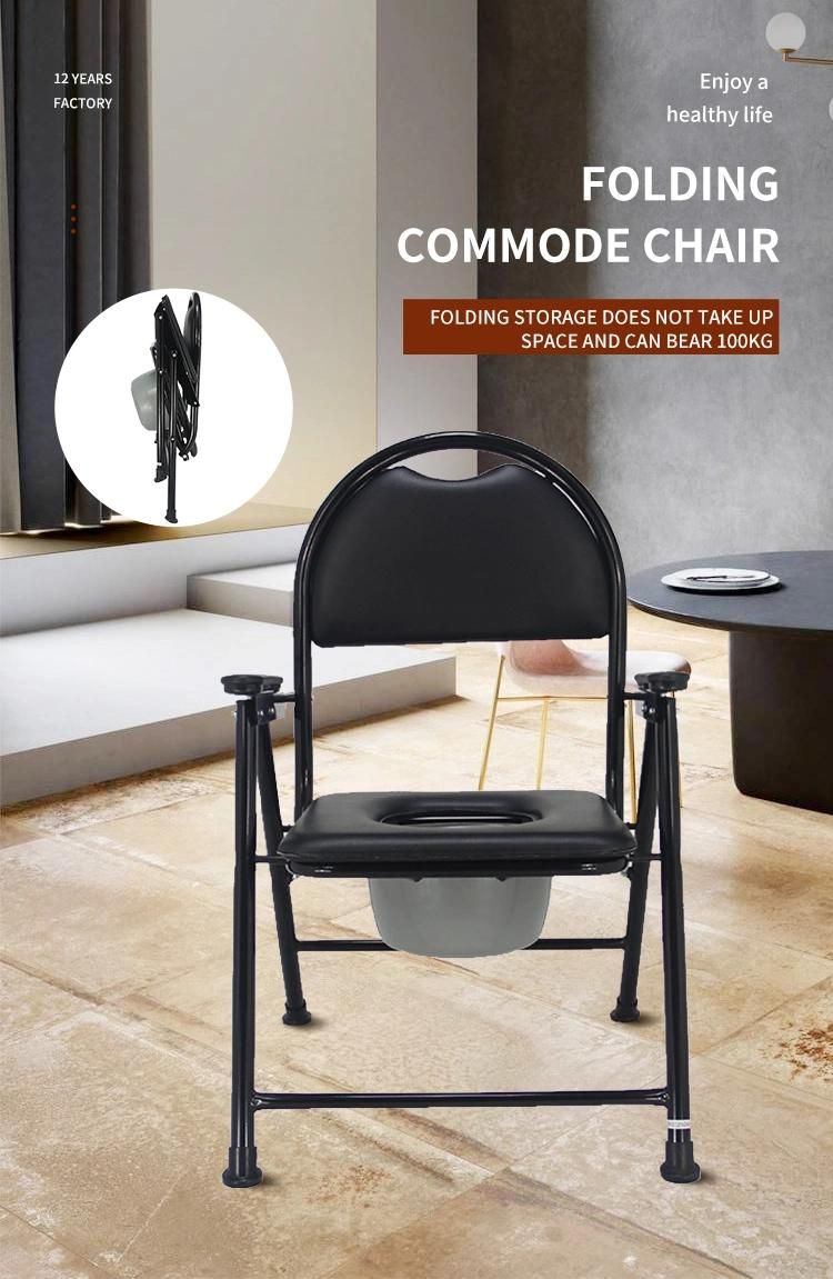 Portable Hospital Toilet Chair Commode with Bedpan