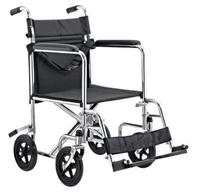 Steel Transfer Wheelchair in Rehabilitation Light Weight Outdoor Manual Wheel Chair Portable