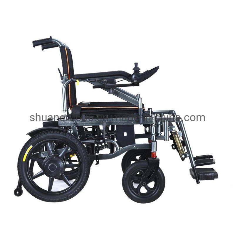 (Shuaner N-20D) Hot Selling Aluminum Alloy Lightweight Wheelchair Folding Power Remote Control Electric Wheelchair