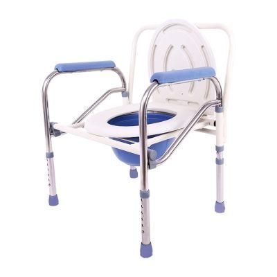 Height Adjustable Multifunctional Toilet Chair Foldable Stainless Steel Adult Disabled Commode Chair with CE&ISO