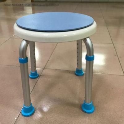 Aluminum Bath Stool Chair Lightweight Bath Room Product PE Seat with Swivel Seat for Shower Alloy Home Care Mobility