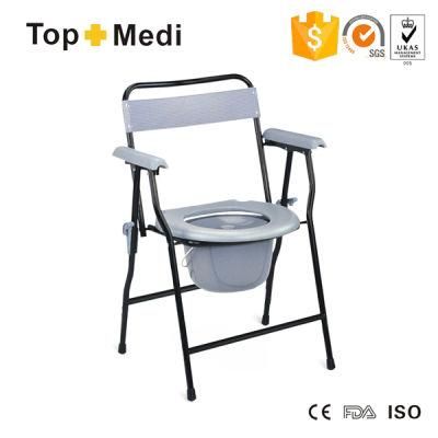 Simple Design Commode Wheelchair with Back