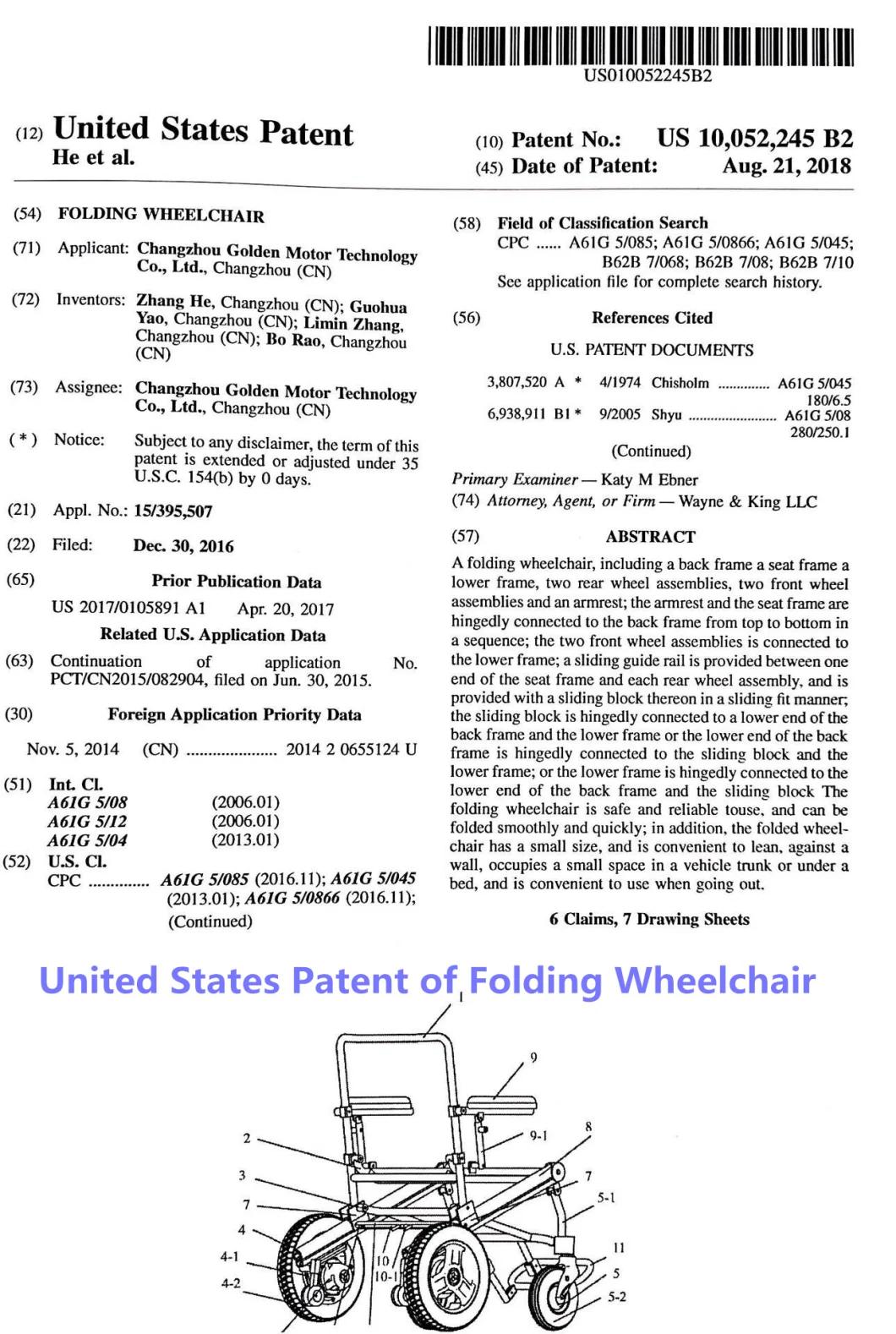 Folding Motorized Power Wheelchair CE Approved
