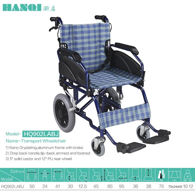 Hq900L High Quality Medical Manual Lightweight Fordable Wheelchair