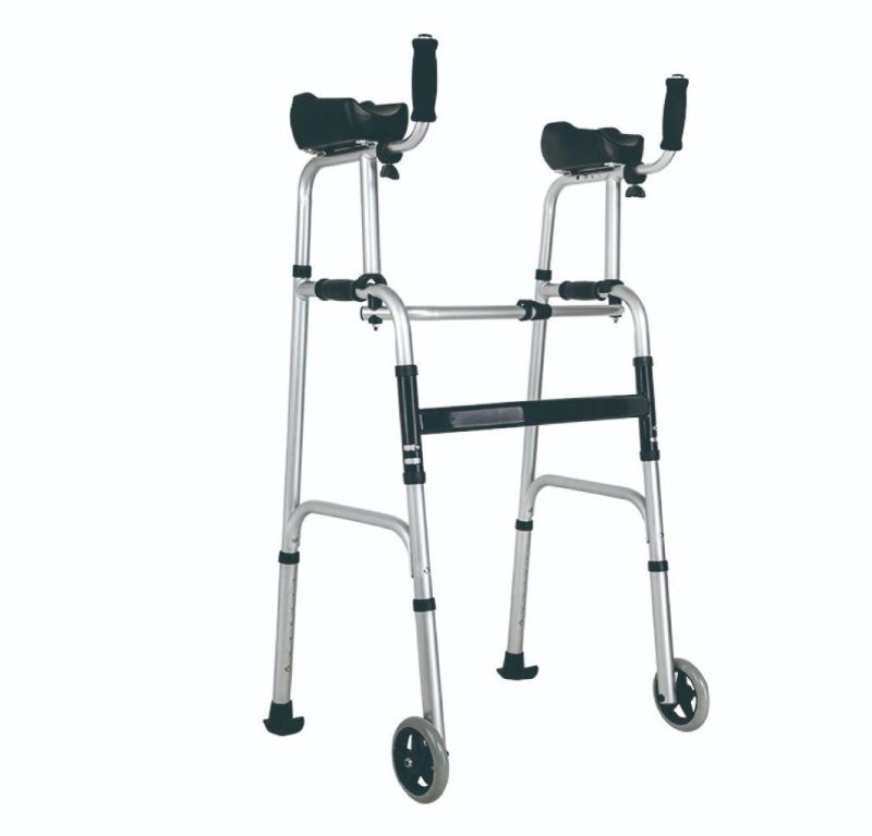 Rollator Walker Foldable Forearm Support Aluminum Walker with Wheels