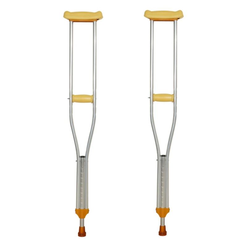 OEM ODM Adjustable Height Lightweight Aluminum 3 Sizes Available Underarm Crutches Disabled Axillary Crutches