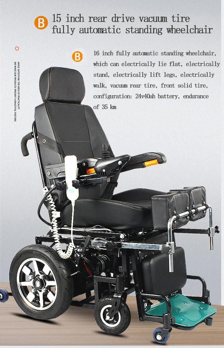 Box Case Ghmed Wooden Electric Motor Stand up Wheelchair with CE