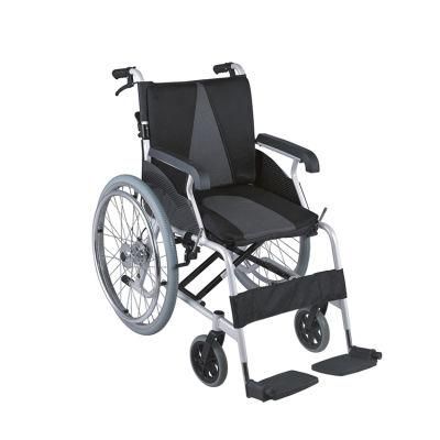 47cm Seat Width Aluminum Chair Frame Foldable and Stiffened Wheelchair