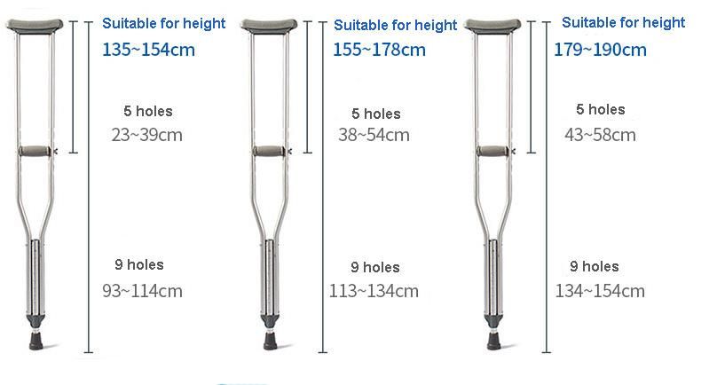 Walker Stick - Lightweight Aluminum Frame Crutches Height Adjusting