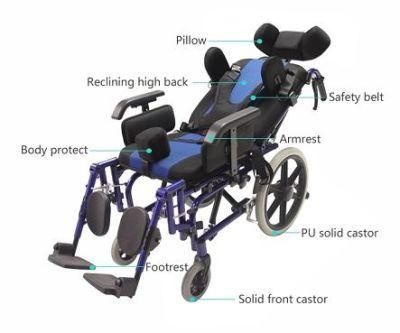 Lightweight Manual Aluminum Disabled Baby Wheelchair for Cerebral Palsy Children