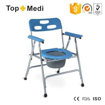 Bathroom Safety Health Product Lightweight Commode Shower Chair with Plastic Bedpan