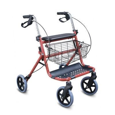 Non-Customized High End Aluminum 4 Wheels Walking Walker Rollator with Hand Brake