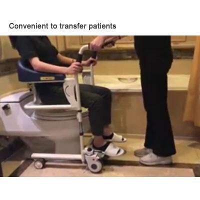Topmedi Folding Shower Lift Wheelchair Commode Chair for Disable