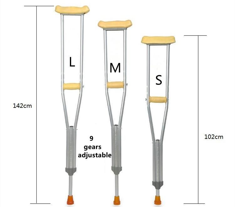 Medical Adjustable Thickened Aluminum Sturdy Axillary Crutches