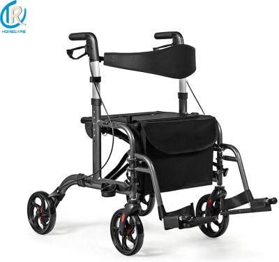 Rollator - Lightweight Folding Disabled Scooter Frame with Seat and Bag - Blue