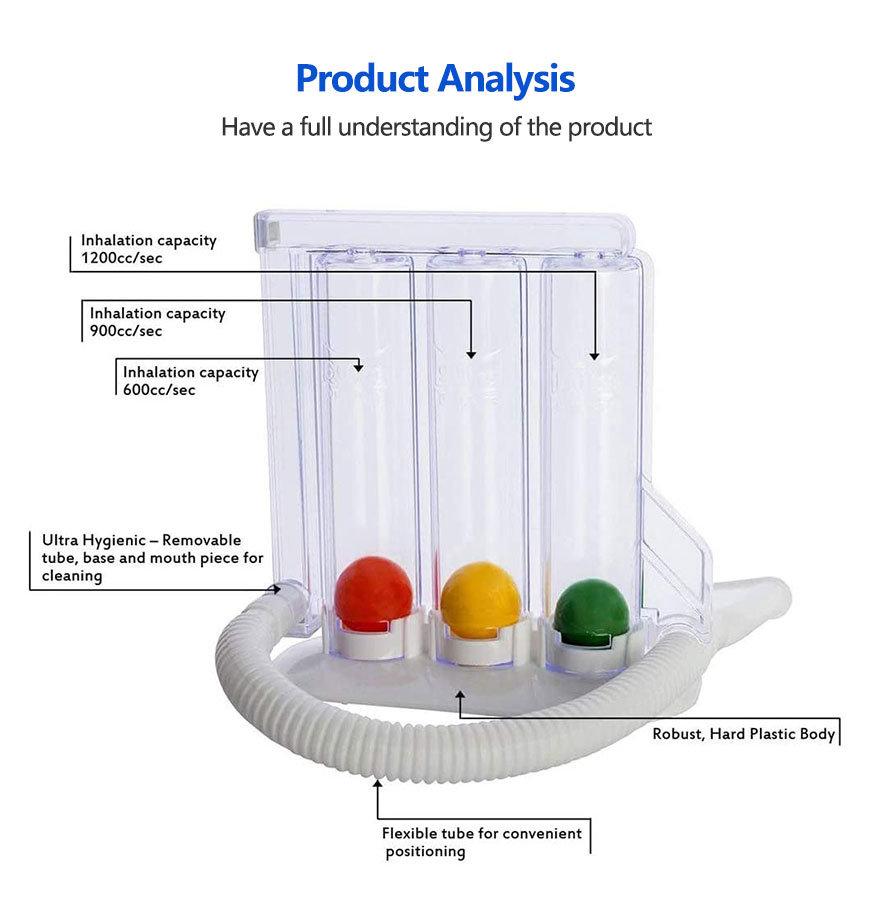 Hot Selling Lung Exerciser Three Balls Spirometer for Breathing Training