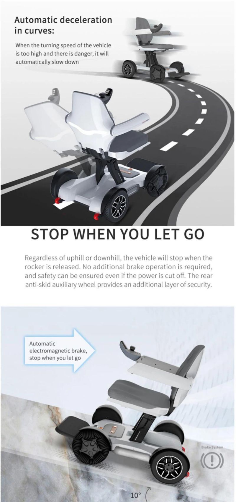 360 Turning Wheels Disabled Wheel Chair Limited Space Using Electric Scooter Mobility