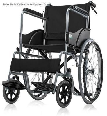 Folding Steel Wheelchair for Elderly Disabled Person Cheapest Basic Wheel Chair Hot Sale Hospital Orthopaedics Manual