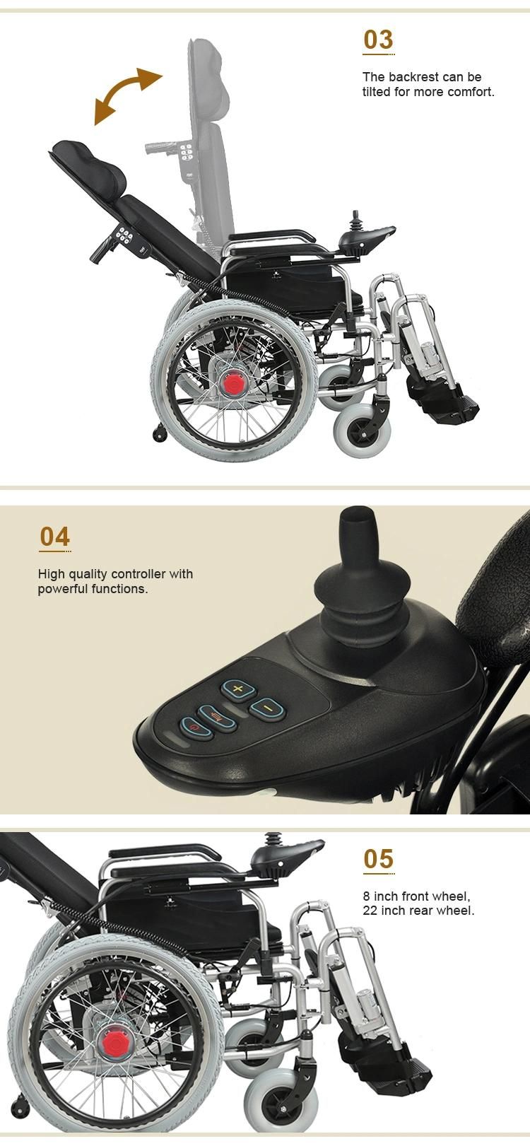 Health Equipment Disabled Powered Mobile Collapsible Fold Power Wheelchair for Adults